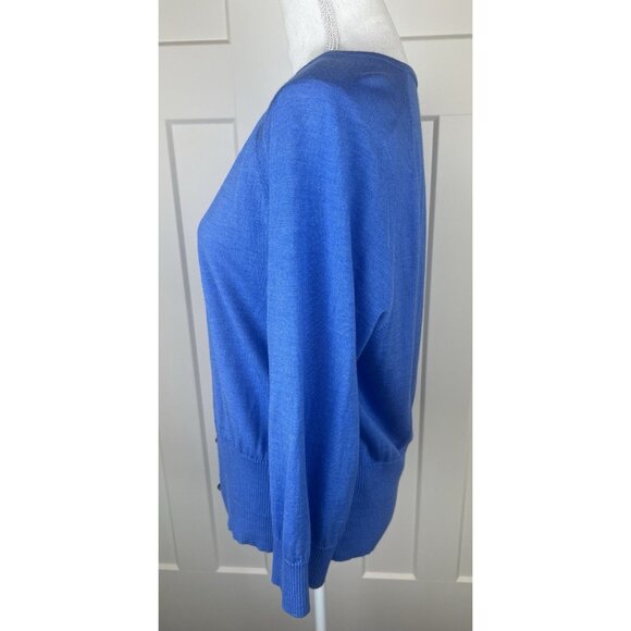 SoCa St John Women's Cobalt Blue Wool/Silk/Cashmere Blend Cardigan Sweater Sz XL - Picture 11 of 13